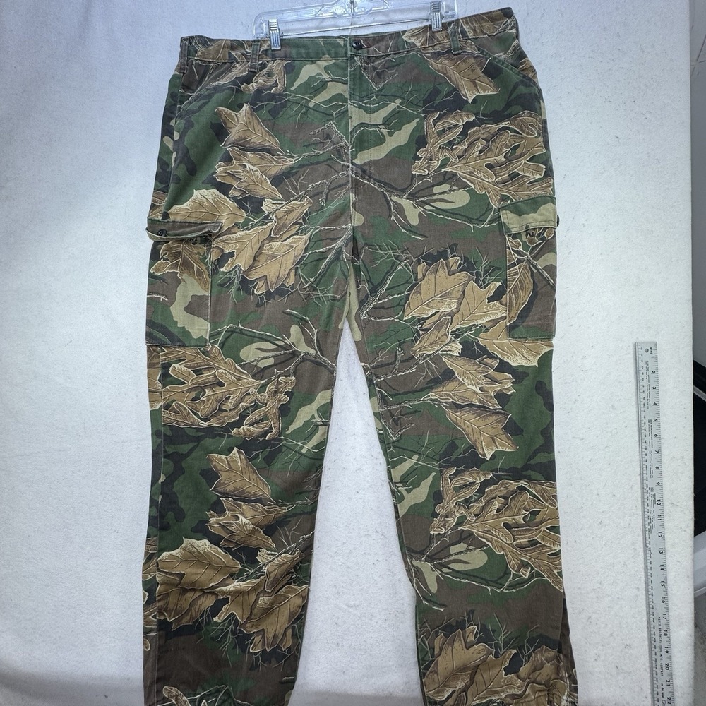 Vintage Y2K Commander Men's 2XL Waist 46-48 Hunting Camo Cargo Pants Adjustable - Picture 2 of 13